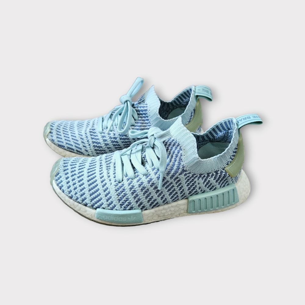 Baby blue knit Adidas nmds